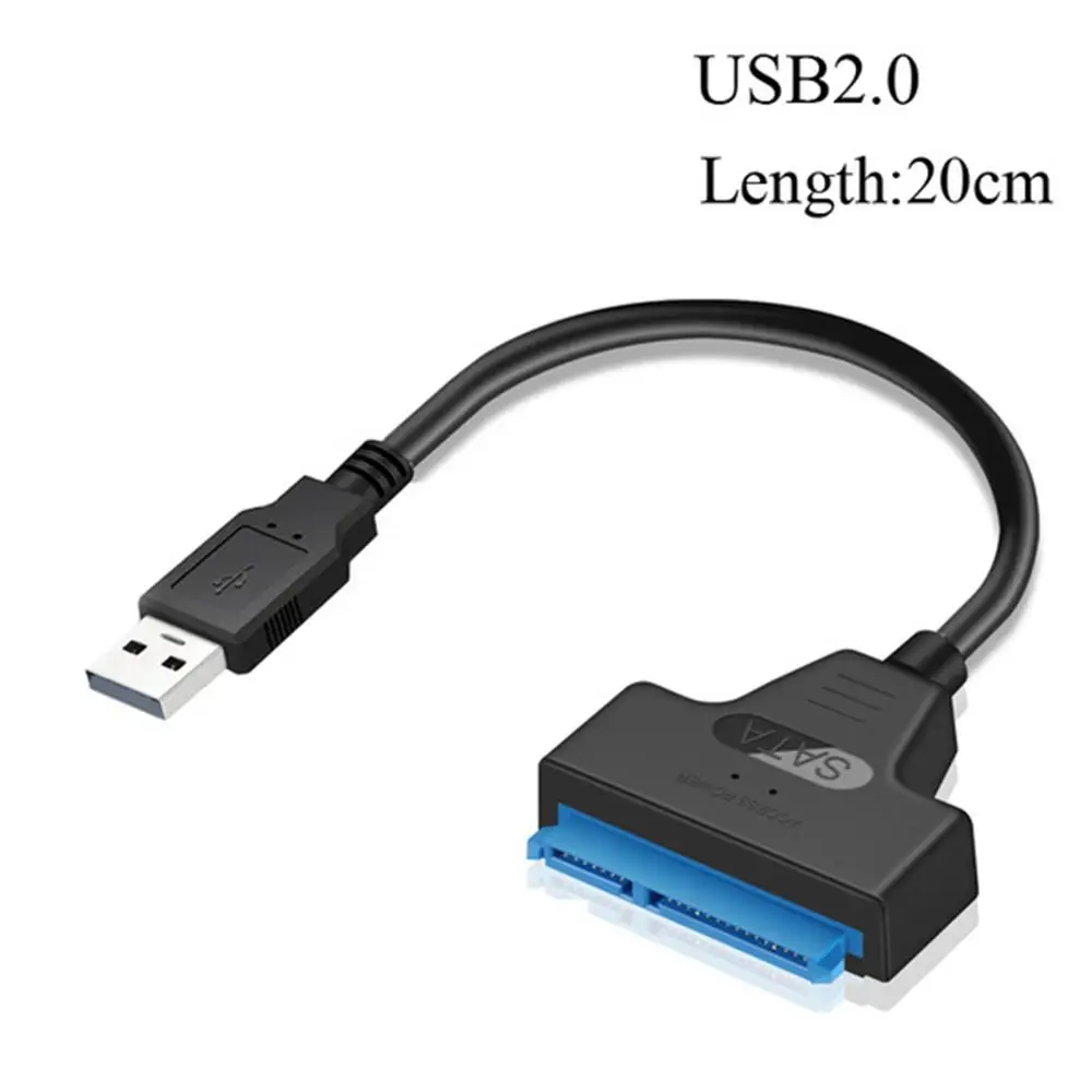 USB 3,0 SATA Кабельный разъем Sata к USB адаптеру 2," 22-Pin HD SSD Sata кабель со светодиодный дисплеем до 6 Гбит/с инструменты - Цвет: USB3.0-20CM
