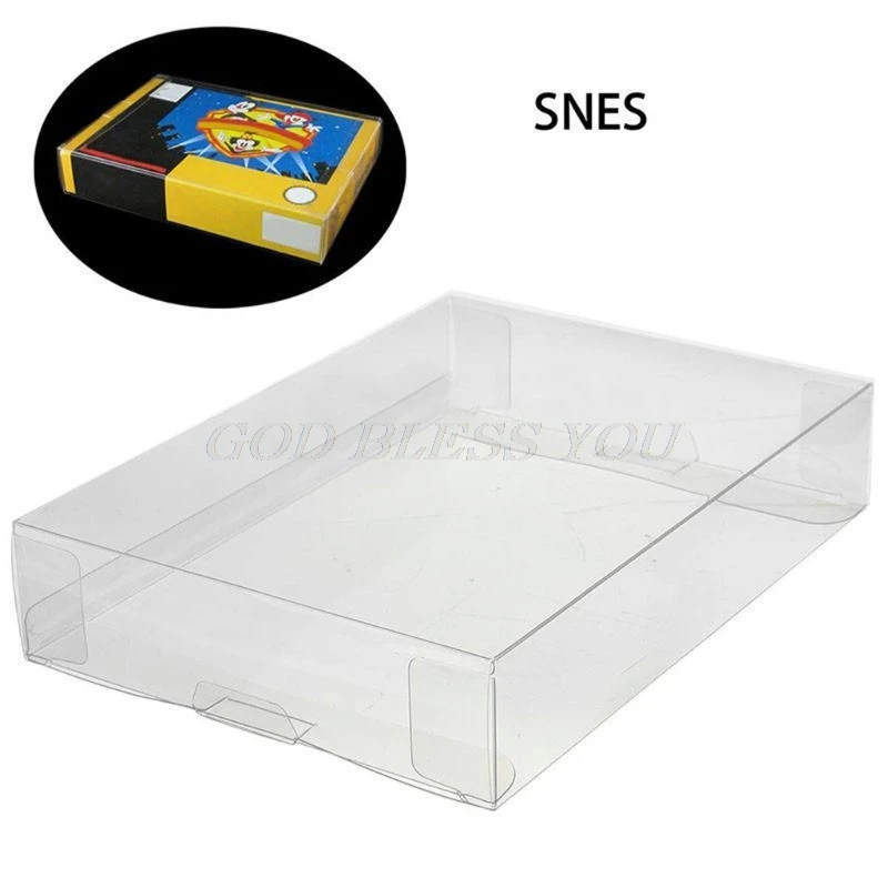 1 шт. на заказ прозрачная коробка из ПЭТ Pro протекторы игровой Чехол рукава Чехлы для SNES N64 CIB в штучной упаковке игры