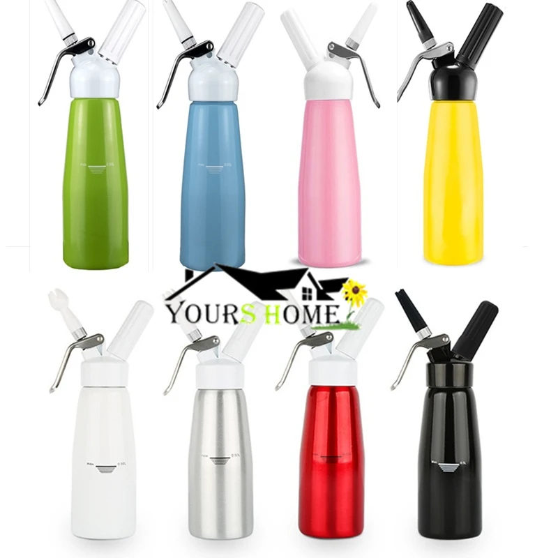 500ML Cream Dispenser Whipped Whipper Artisan Cream Whipper with Decorating Nozzles Made of Aluminum Bar Tool