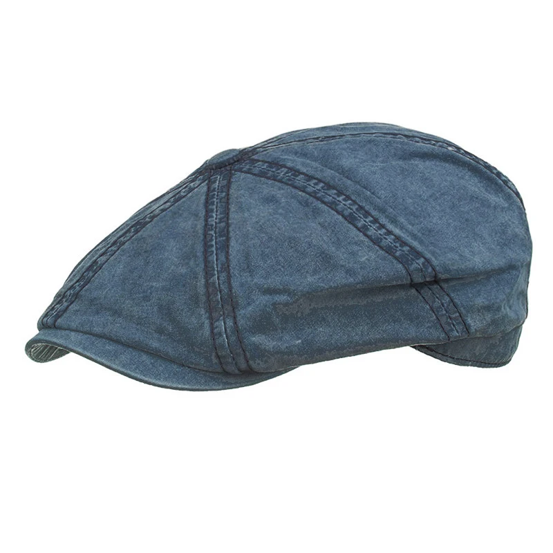 Painter Star Anise Denim Unisex Newsboy Hat - High-Quality Outdoor Berets