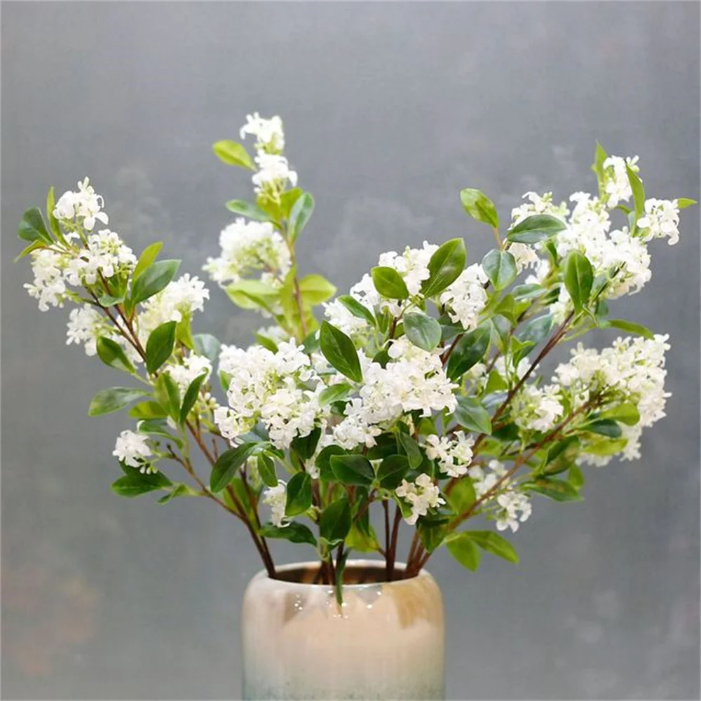 1 Pc Artificial Flowers Fake Flower Flowering Branch Of Lilac Home Decor Party Office Livingroom