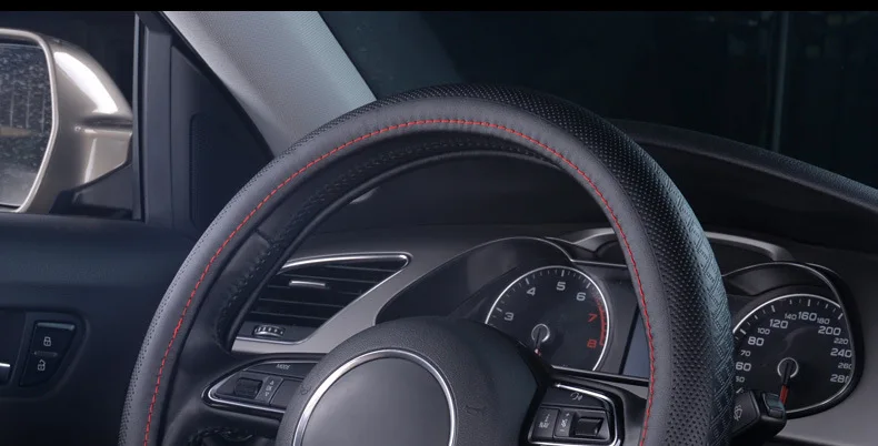 Tiguan Sagitar Lavida CC Bora Jetta чехол из натуральной кожи для рулевого колеса автомобиля Honda CRV Helter Skelter Fit