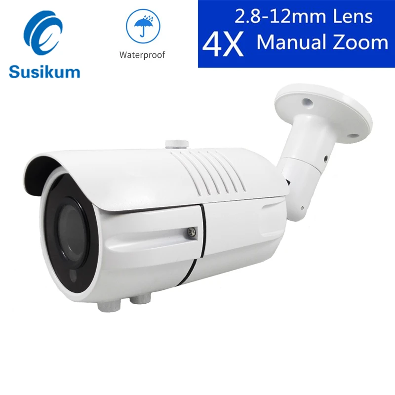 

2.8-12mm Varifocal Lens Manual Zoom Outdoor Waterproof Camera AHD IR Cut Filter Metal Bullet Security 4MP Camera With OSD