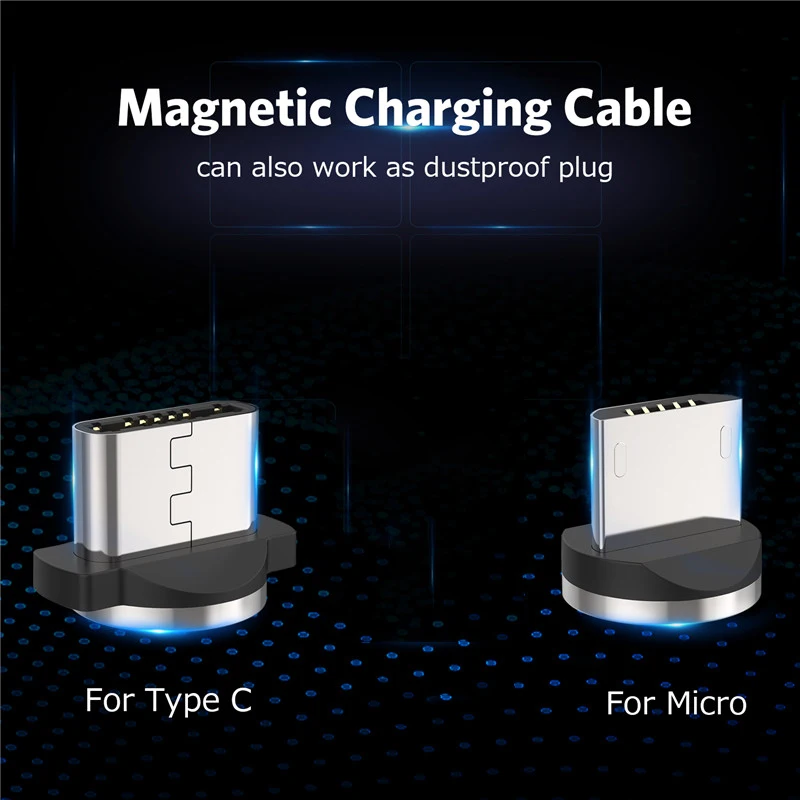 GTWIN Magnetic Micro Type C USB Cable Fast Charging Cable Magnet Charger Data Charge USB Cable For Samsung S10 S9 S8 Plus