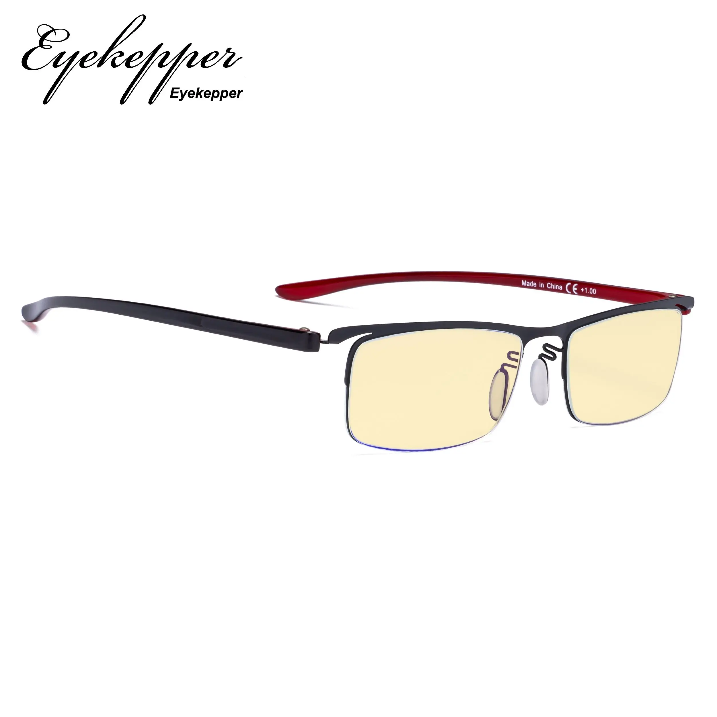 TMCG12625 Eyekepper, синий светильник, блокирующие компьютерные очки с желтым фильтром, линзы-полуободки, очки для чтения, для женщин и мужчин