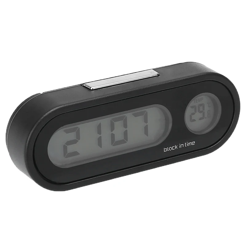 

Auto Styling 1PC 12V LCD Car Electronic Time Clock Thermometer With Battery LED Backlight Function High Qualiity Digital Display