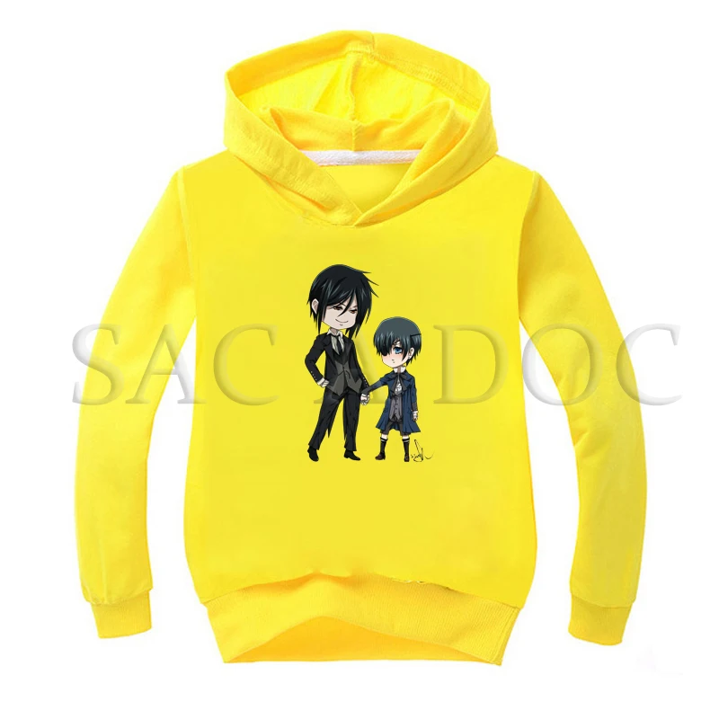 Hoodies 7 От 2 до 16 лет; модная толстовка с капюшоном с принтом «Черный Дворецкий»; осенняя одежда для детей; Roupas; топ с длинными рукавами; толстовки для мальчиков; толстовки для маленьких девочек - Цвет: Hoodies 7