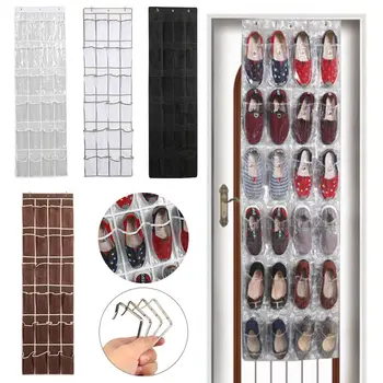 

12/24 Pockets Shoes Hanger Non-woven Fabric Door Hanging Shoes Shoe Organizer Storage Rack Space Saving Wall Storage Bag Decor