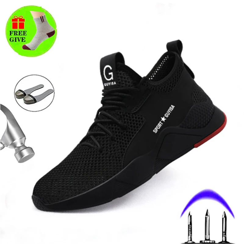 

Autumn And Winter Plus Velvet Safety Shoes High Quality Anti-smashing Puncture Men's Boots Comfortable Lightweight Work Shoes