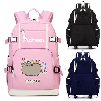 

Beautiful Reading Cat Unicorn Pink Backpack School Bag Casual Teenagers Student Book Travel Laptop Girl Boys Bags Gift