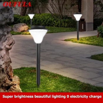 

OUFULLA Super Bright Solar Lawn Lamp Outdoor Waterproof 16LED Garden Lamp Guide Lamp