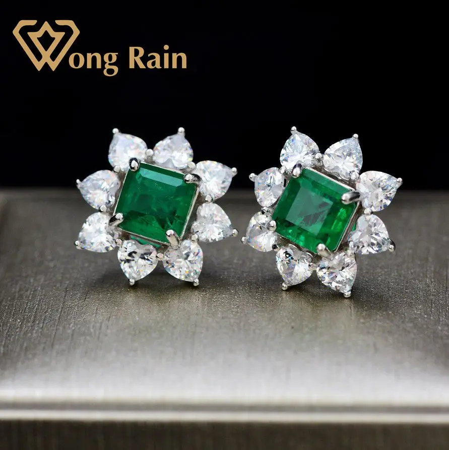 Женские серьги-гвоздики Wong Rain Винтажные серьги из 100% стерлингового серебра 925
