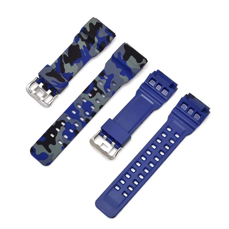 Blue Multi-Color Камуфляжный силиконовый ремешок для часов черный камуфляж шестигранный ключ для часов GA-110 100 120 и GD120 аксессуары - Цвет: Blue Multi-Color