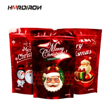

HARDIRON Christmas Ziplock Bag Stand Up Aluminum Foil Packaging Bags X-mas Gift Red Socks Sugar Wedding Snacks Bag