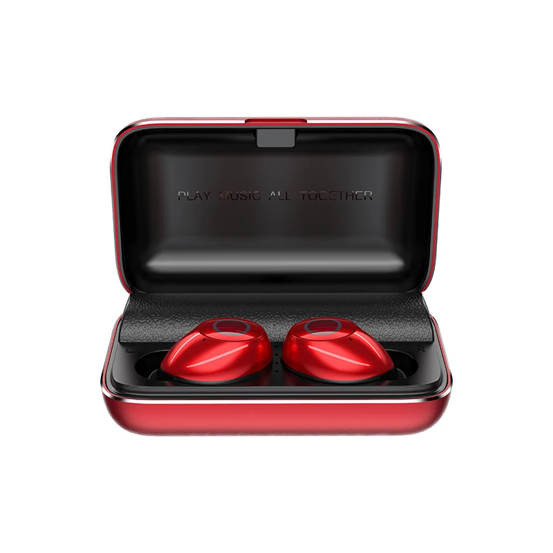 Bluetooth 5,0, беспроводные наушники, Joyroom, T07, TWS, стерео гарнитура, водонепроницаемый, 2500 мА/ч, зарядный ящик, алюминиевый чехол с микрофоном - Цвет: Red