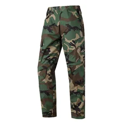 Men's Cargo Pants Military Tactical Male Overalls Training Combat Army Military Pants Many Multi-pocket Solid Woodland Camo Pant