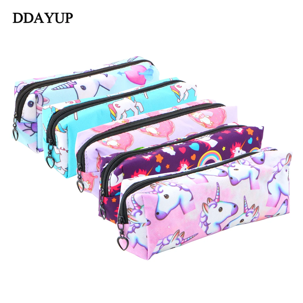 

Lovely Unicorn Canvas Pencil Bag Stationery Storage Organizer Bag School Office Supply Escolar Papelaria