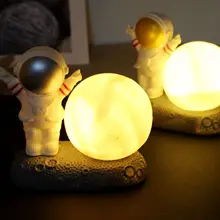 

Astronaut moon light led creative spaceman night light bedroom bedside desktop decorative light