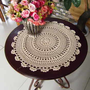 

Vintage Cotton Crochet Round Cup Mug Doily Glass Coaster Christmas Placemat Table Napkins For Home Kitchen Wedding Decoration