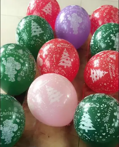 10 шт. разноцветные рождественские латексные шары Санта Клаус Рождественская