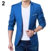 Men's Slim Formal Business Suit Coat One Button Lapel Long Sleeve Pockets Top Men's Coat Work Wedding Wear 6