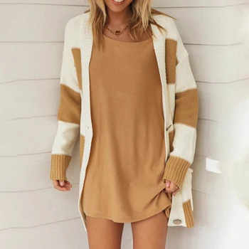 

SHUJIN Fashion Casual Sweater Soft Knitted Long Sleeve Open Front Thin Autumn Coat Long Plus Size Outwear Women Cardigan