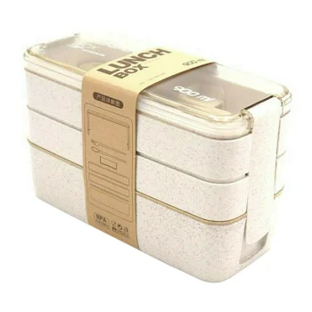 

Wheat Straw Lunch Box Student Lunch Box Multi-layer Lunch Box Plastic Storage Box Custom Lunch Box Microwave Tableware