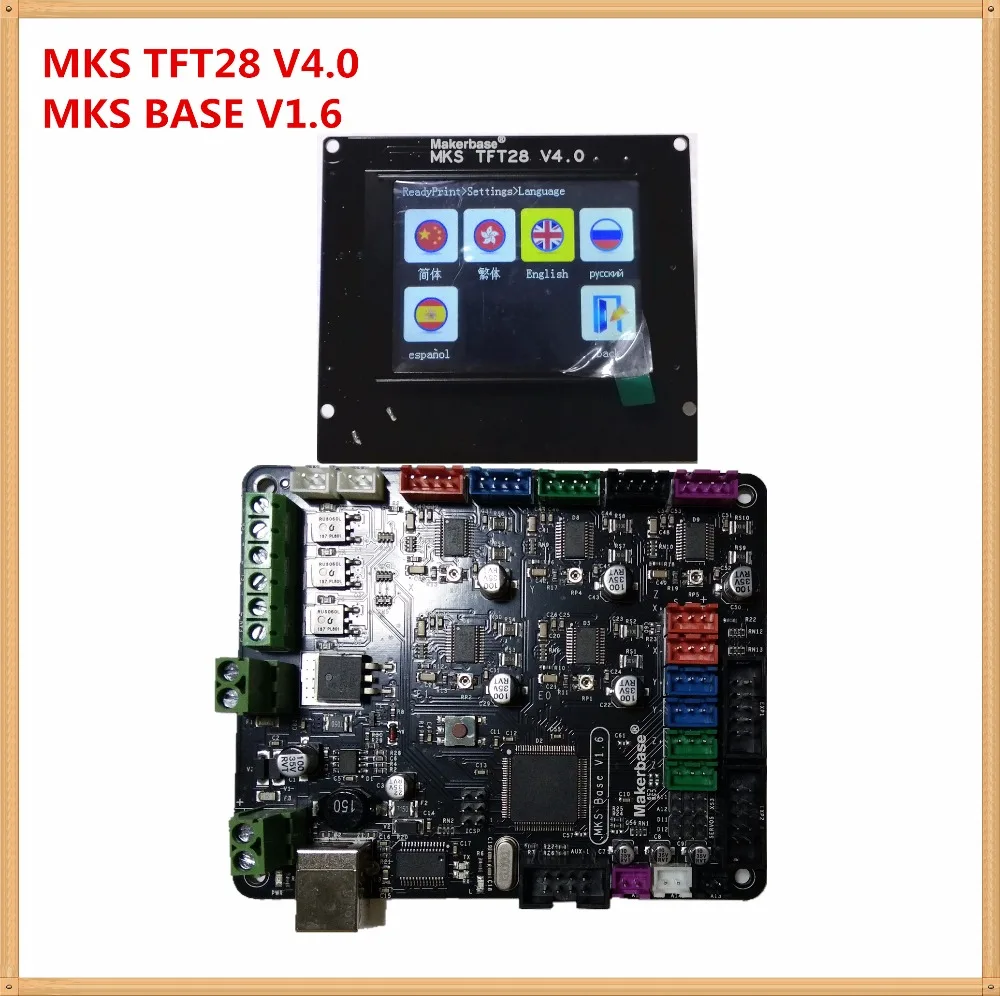 Блок управления 3d принтером MKS BASE V1.6 + TFT28 V4.0 сенсорный экран все в одном