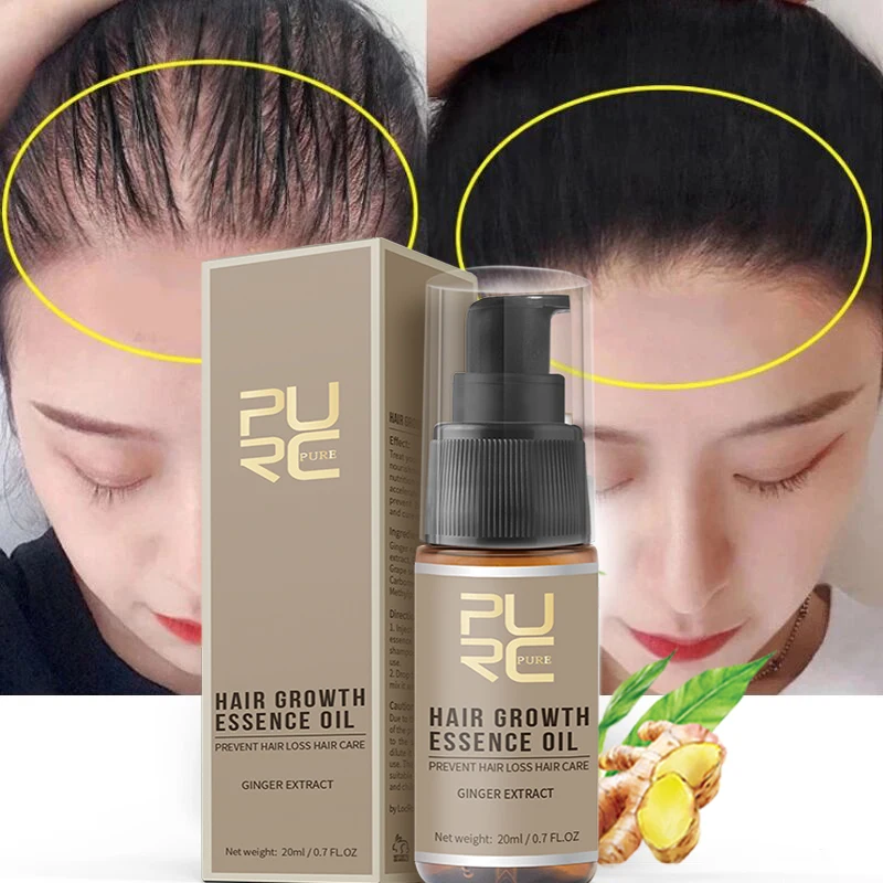 PURC-aceites de suero para el crecimiento del cabello para hombres y mujeres, productos de crecimiento rápido del cabello, tratamientos para el cuero cabelludo para adelgazamiento, belleza, 20ml