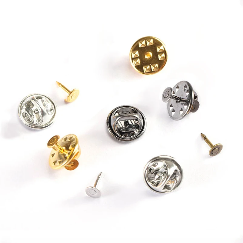 50pcs/lot Metal Copper Brooch Pin Backs Clasps Nail DIY Tie Tack Lapel