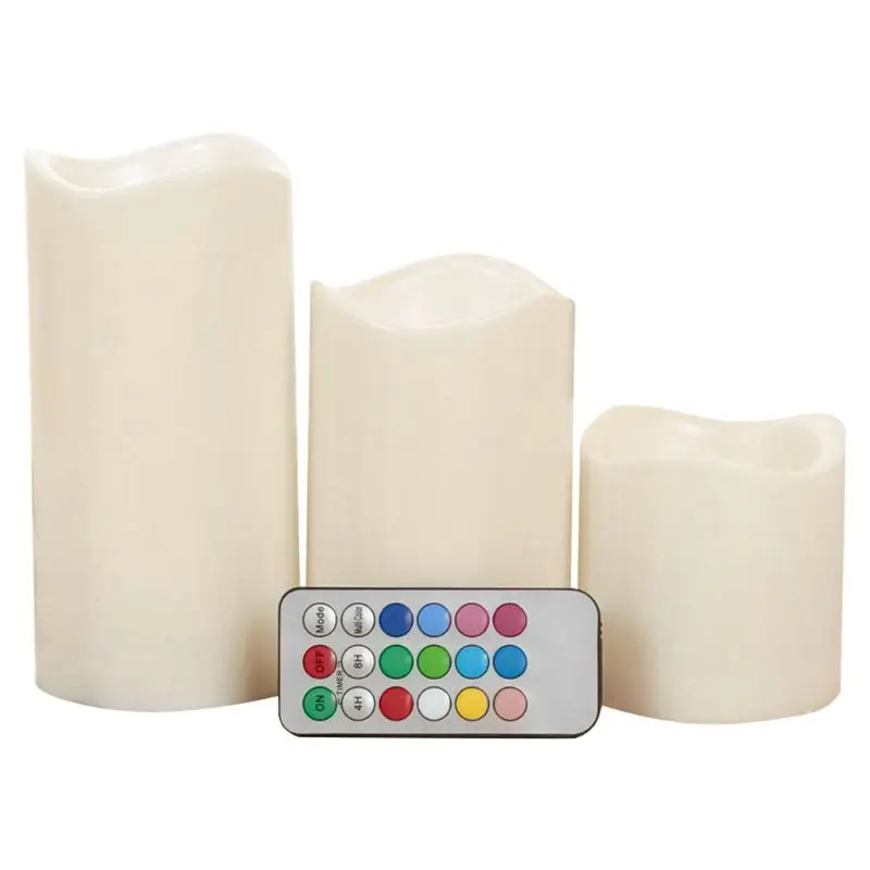 

1 Set Flameless LED Pillar Candle Night Light With RGB Remote Control Wax Candle For Wedding Decoration Christmas Candle