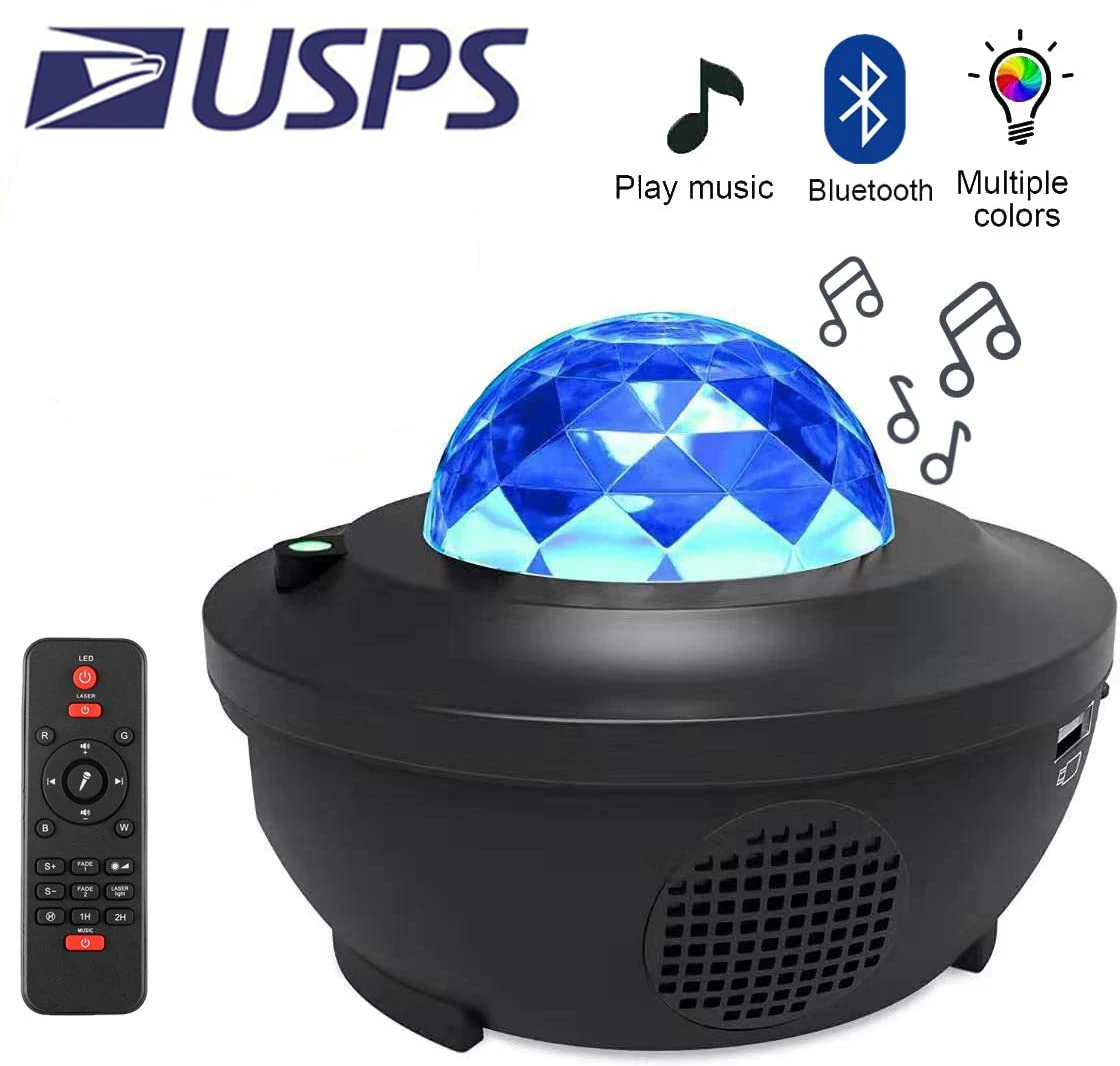 ZK50 Dropshipping Galaxy Projector Night Light Starry Ocean Wave Projector Smart Bluetooth Star Night Light Remote Control Music