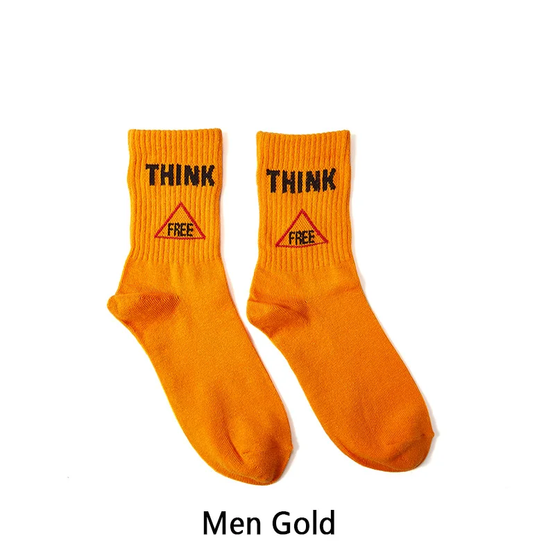 Feiyue, новинка, хлопковые носки средней длины 004 для женщин и мужчин, модные трендовые носки для скейтборда, уличные носки, 3 цвета, Осень-зима, носки унисекс - Цвет: Men Gold