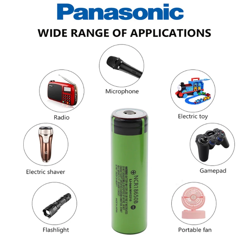 Panasonic NCR18650B 3,7 v 3400mah 18650 перезаряжаемый литиевый аккумулятор для фонариков