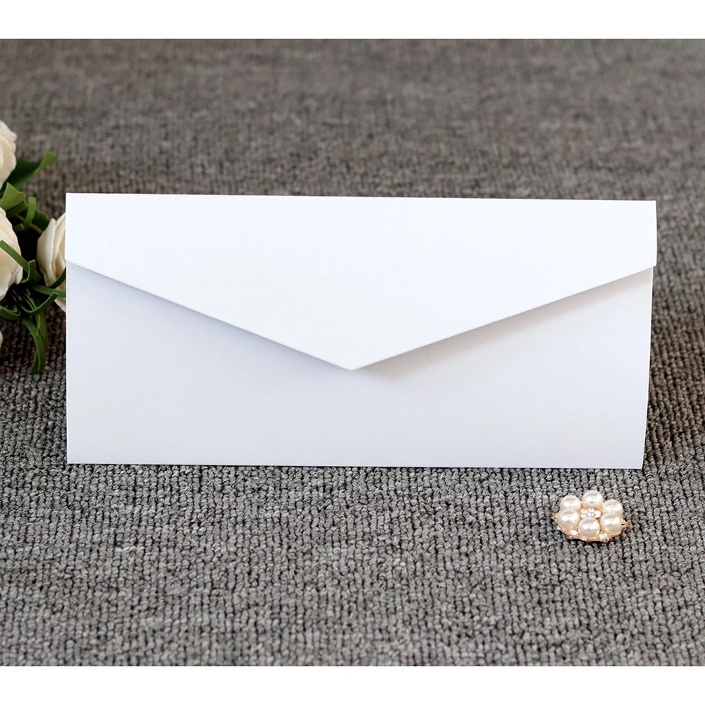  10pcs Retro DIY Kraft Paper Invitation Greeting Card with Envelope Handmade Dry Flower Wedding Part - 4.00041E+12