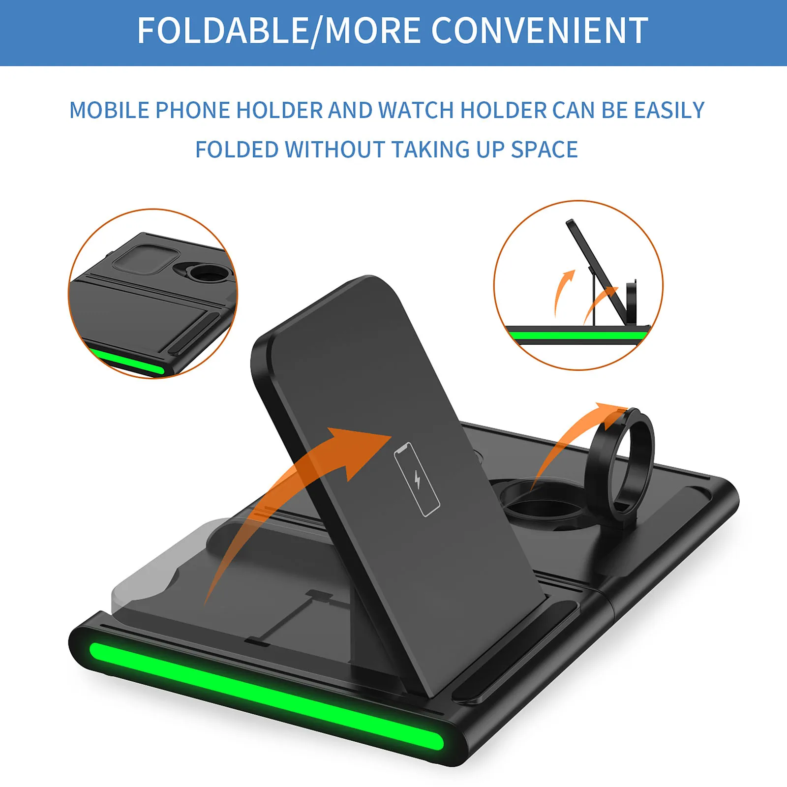 Headphone charger Charging Stand Fast Charging Station Charger Station 4 in 1 Compatible Samsung Galaxy S20 S10 Wireless Charger