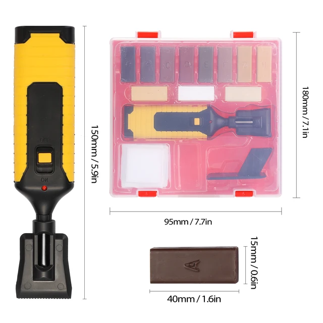 Acheter PDTO 17 pièces Kit de réparation de sol stratifié meubles Scratch  Fix système de cire outil de réparation