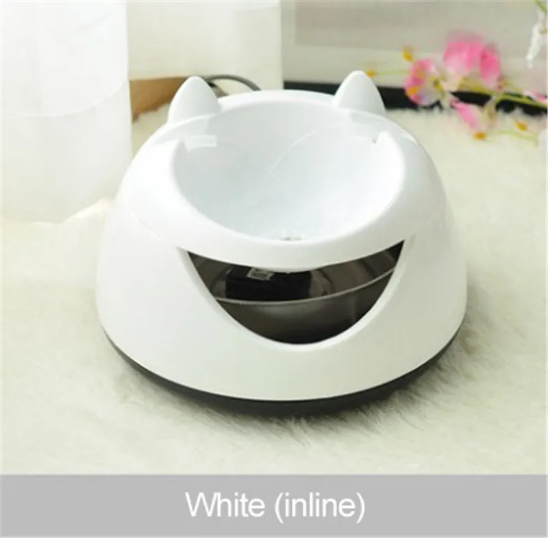 White No Light Автоматический фонтан для домашних животных для кошек USB Электрический светящийся диспенсер для воды поилки для кошек собак - Цвет: White No Light