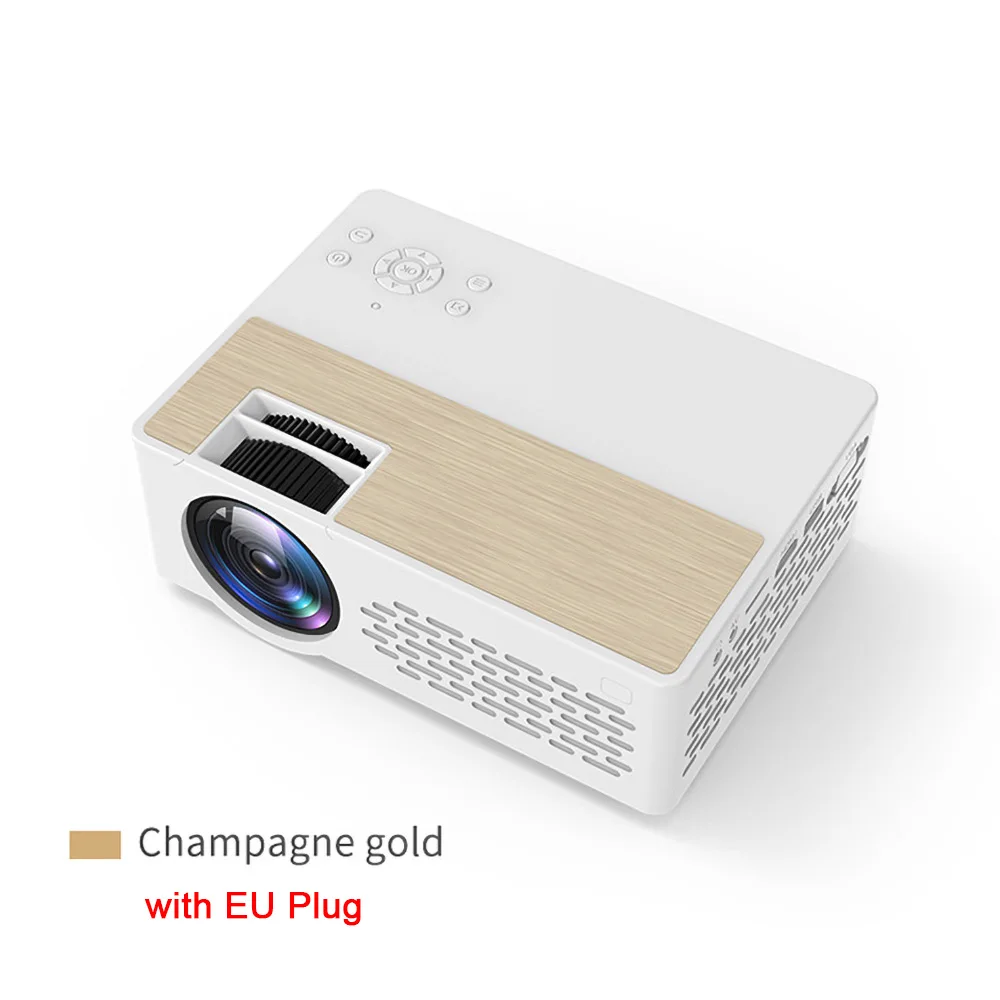 Gold with EU Plug J12 мини-проектор, wifi, экран телефона, зеркальное отображение, 5000 люкс, проектор, Full HD 1080 P, домашний кинотеатр - Цвет: Gold with EU Plug