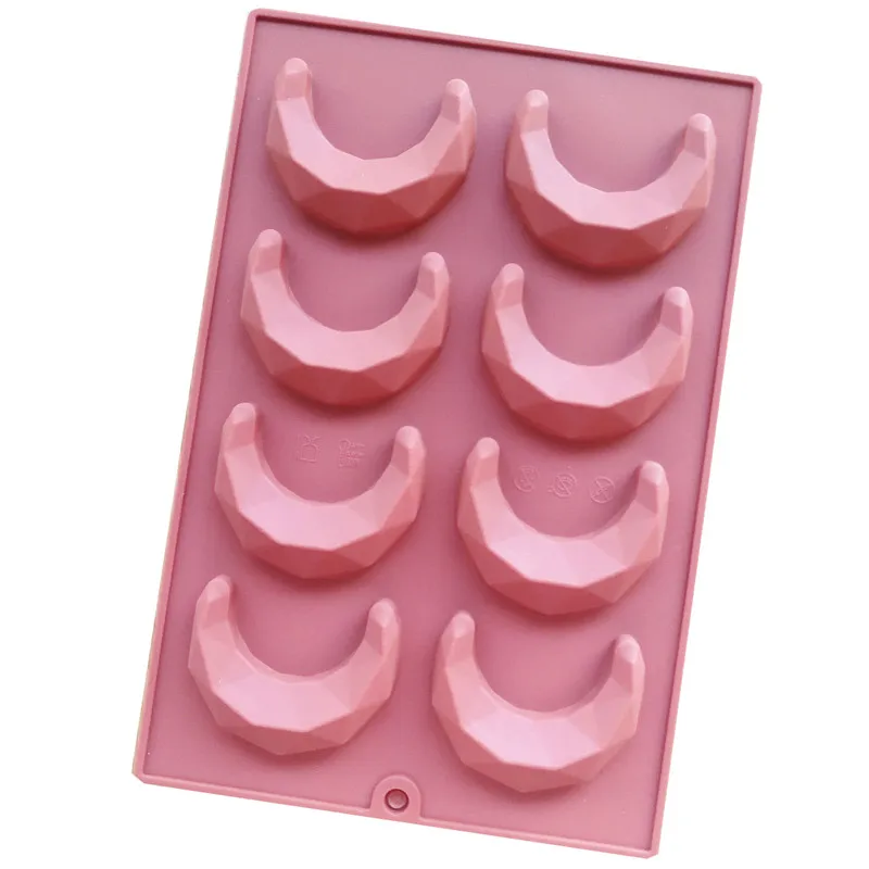 3D Diamond Moon Shape Mini Mousse Cake Silicone Mold Dessert Eid Mubarak Ramadan baking cake mold Mousse Mold cake tools3