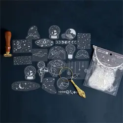 Autocollants séries inachevé, étiquette Scrapbooking, blanc Transparent, Kawaii, pour Journal intime, Album, papeterie de noël, 40 pièces 