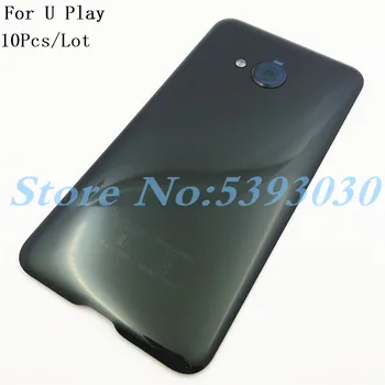 

10Pcs/Lot New Material Glass Back Rear Housing Door For HTC U Play Back Battery Cover Case With Camera Lens + Logo