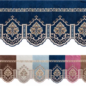 

1PC Roman Curtain Valance Tier Luxury Europan Chenille Jacquard Window Curtain Swags Kitchen Hotel Short Curtain JS201B