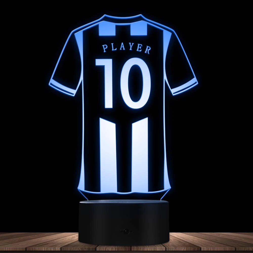 Personalised Football Jersey Led Night Lights Custom Your Name Your