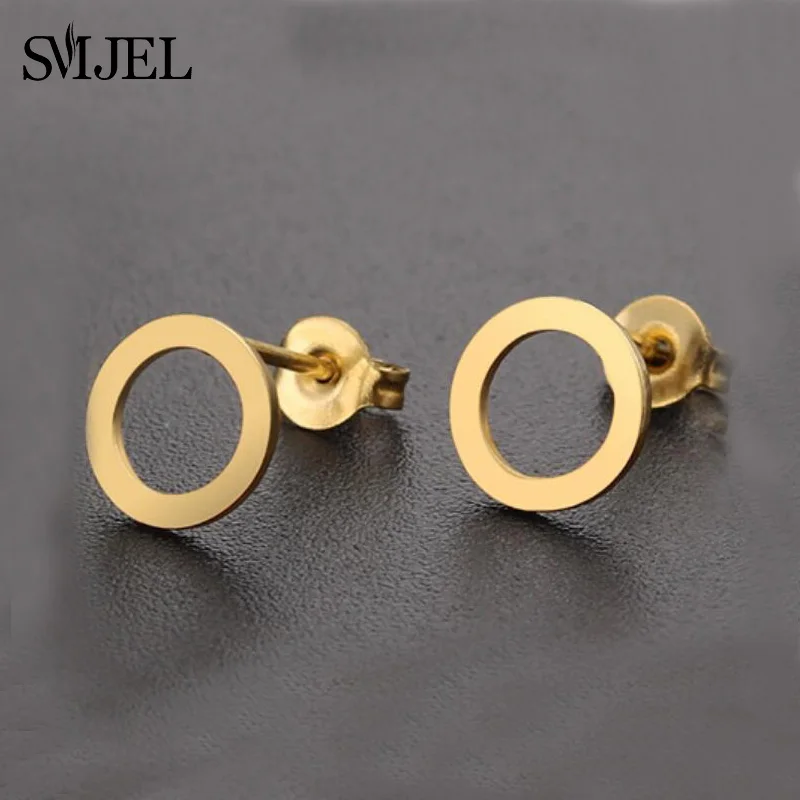 Minimalist Hollow Small Round Earrings for Women Hiphop Stainless Steel Black Circle Earings Ear Studs For Friend Boyfriend Gift H6f41fb7f66bf4e98bcf75631aa1d835aO