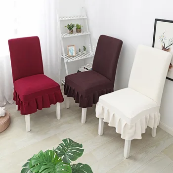 Washable Chair Covers High Elastic Fabric Chair Seat Covers Universal Size Jacquard Spandex Slipcovers For Dining
