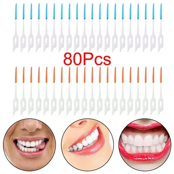 

80pcs/Box Elastic massage the gums between the teeth brushing teeth brushing seam soft brush massage gums do not hurt toothpick