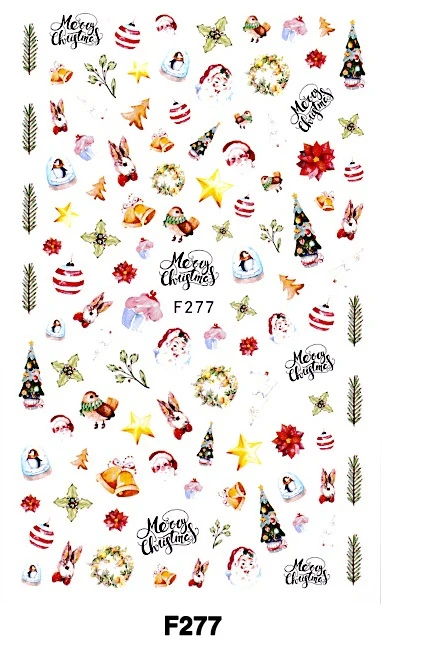 1 шт Рождество год украшения наклейки для ногтей Санта Клаус подарок Снеговик Ползунки тату маникюр декор Водные Наклейки для ногтей - Цвет: 4A