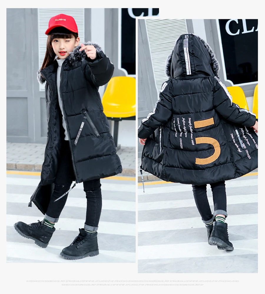 New Fashion Warm Thickening Winter Coat Children Outerwear Windproof Baby Boys Girls Jackets For 5-12 Years Old