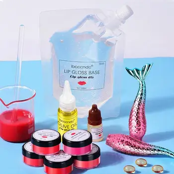 

New Moisturizing DIY Lip Gloss Material Kit Lip Gloss Base Gel Pigment Powder Olive Oil Flavor Essence Handmade Makeup